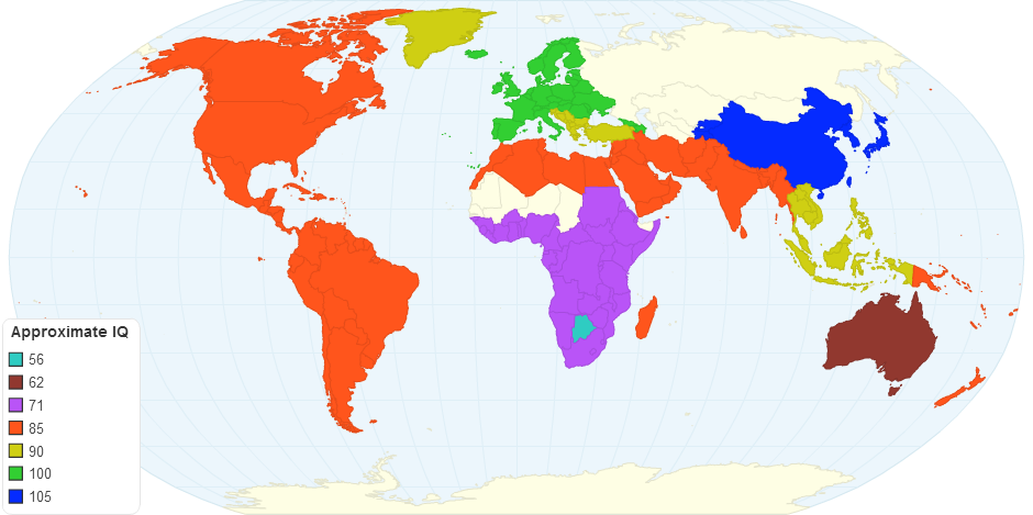 Карта iq по странам мира